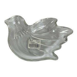 Mikasa Dove Sweet Candy Dish Crystal Clear Glass Edge Bird NEW Gift